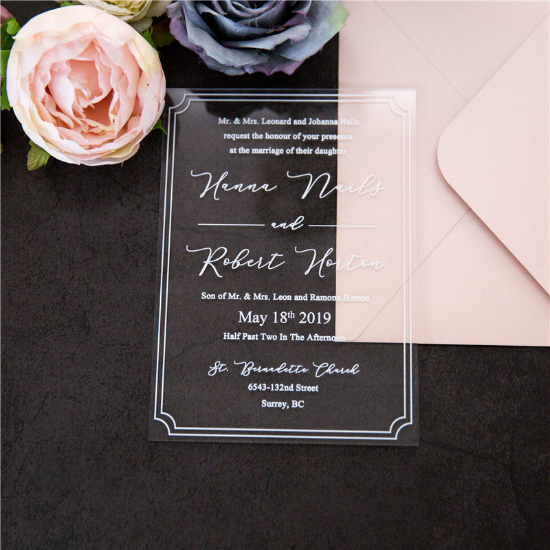 Acryl UV-Druck Einladungskarten zur Hochzeit ACR03 - zum Schließen ins Bild klicken