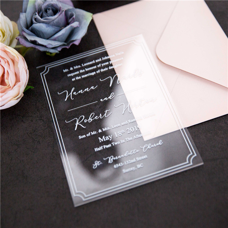 Acryl UV-Druck Einladungskarten zur Hochzeit ACR03 - zum Schließen ins Bild klicken