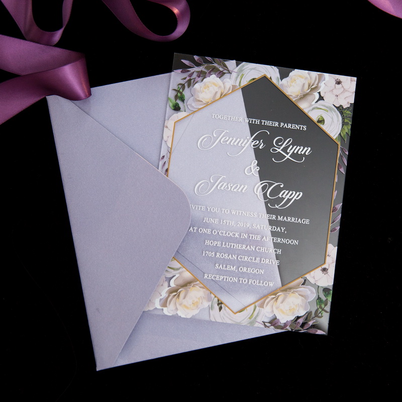 Acryl UV Einladungskarten zur Hochzeit ACR14 - zum Schließen ins Bild klicken