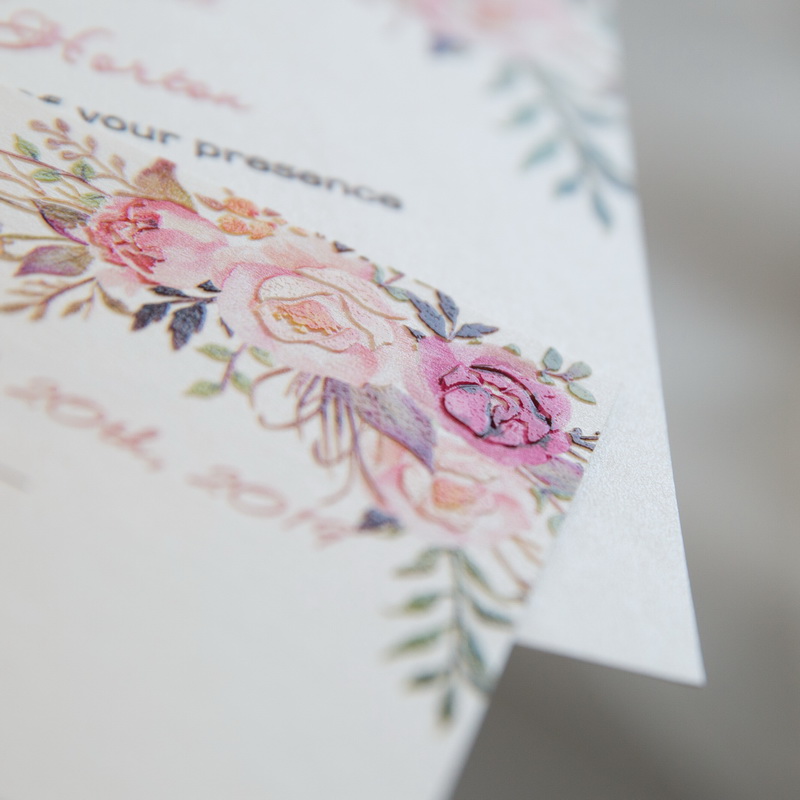 Florale Blumen Hochzeitskarten mit UV Druck CUPT01