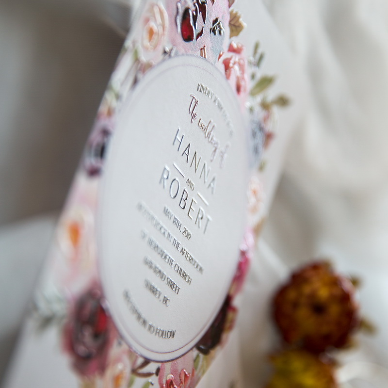 Florale Thema Hochzeitskarten mit UV Druck CUPT14 - zum Schließen ins Bild klicken