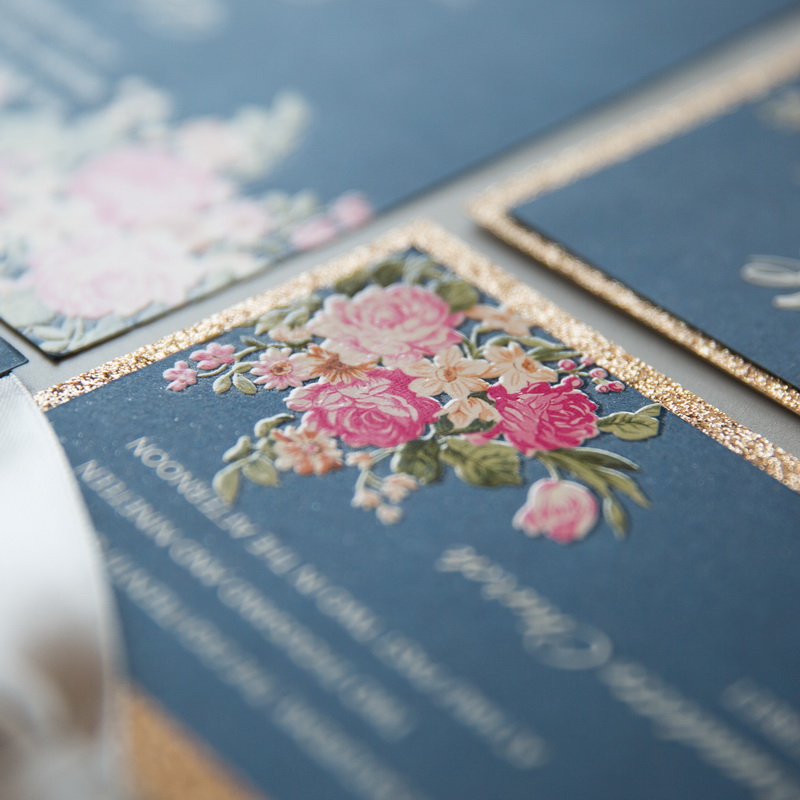 Florale Thema Hochzeitskarten mit UV Druck CUPT15