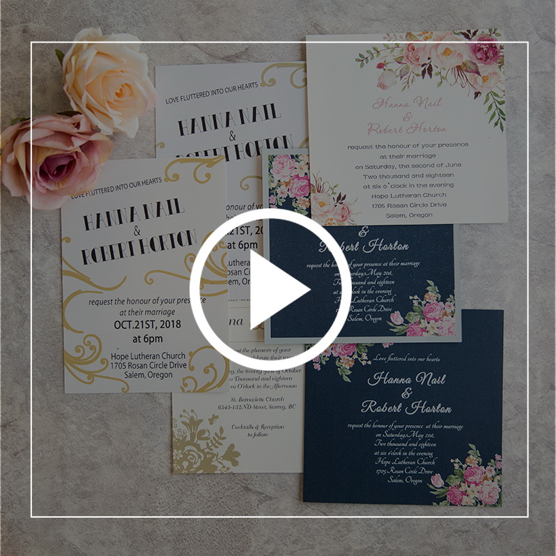 kundenspezifische Hochzeitskarten mit UV Druck - zum Schließen ins Bild klicken