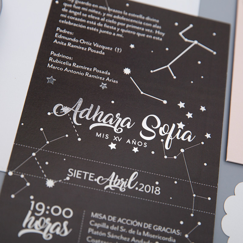 kundenspezifische Hochzeitskarten mit Foliendruck - zum Schließen ins Bild klicken