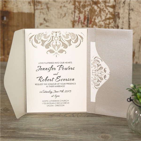 Pocket Fold Einladungen zur Hochzeit WPFB2116