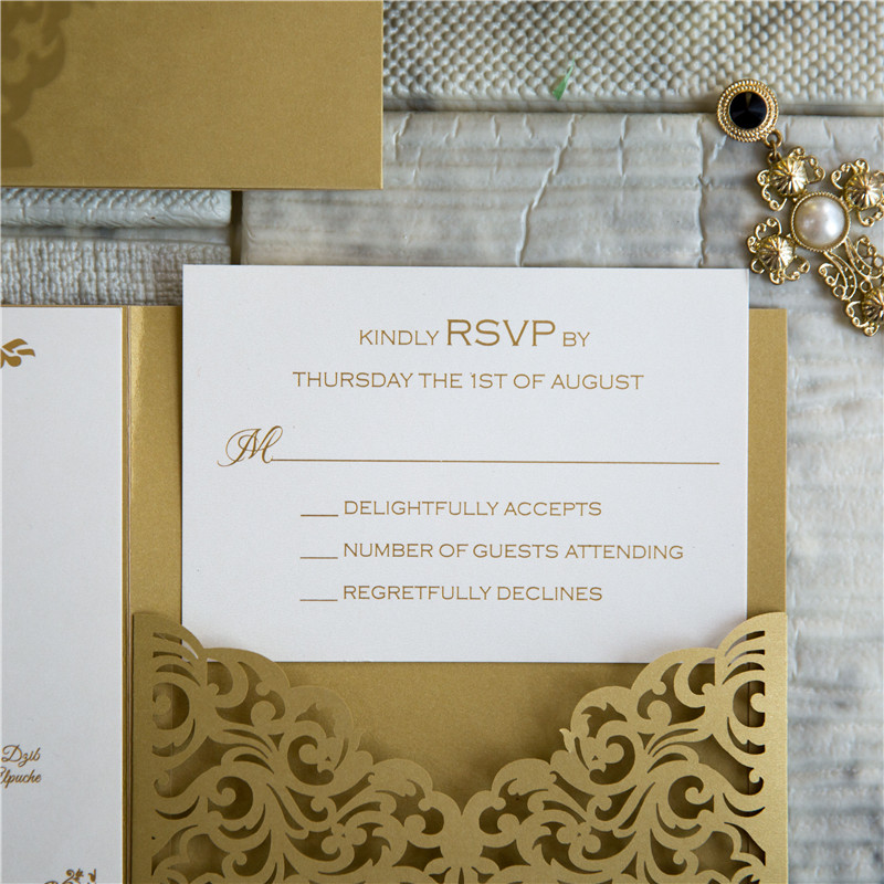 Lasercut Pocket Fold Einladungen zur Hochzeit WPFC2134 - zum Schließen ins Bild klicken