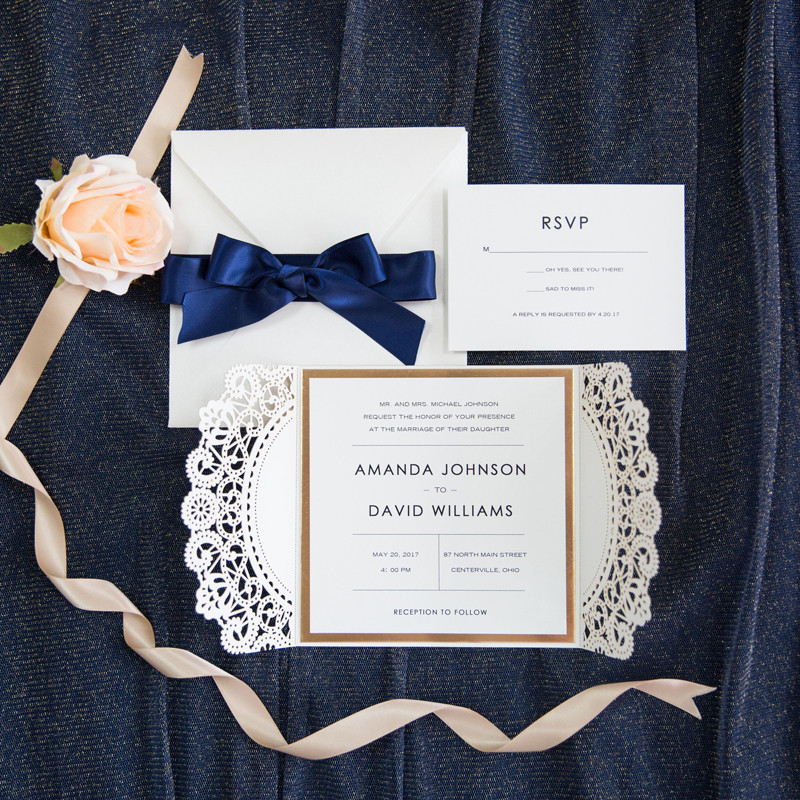 Glitter Papier Lasercut Einladungen Hochzeit WPL0067G - zum Schließen ins Bild klicken