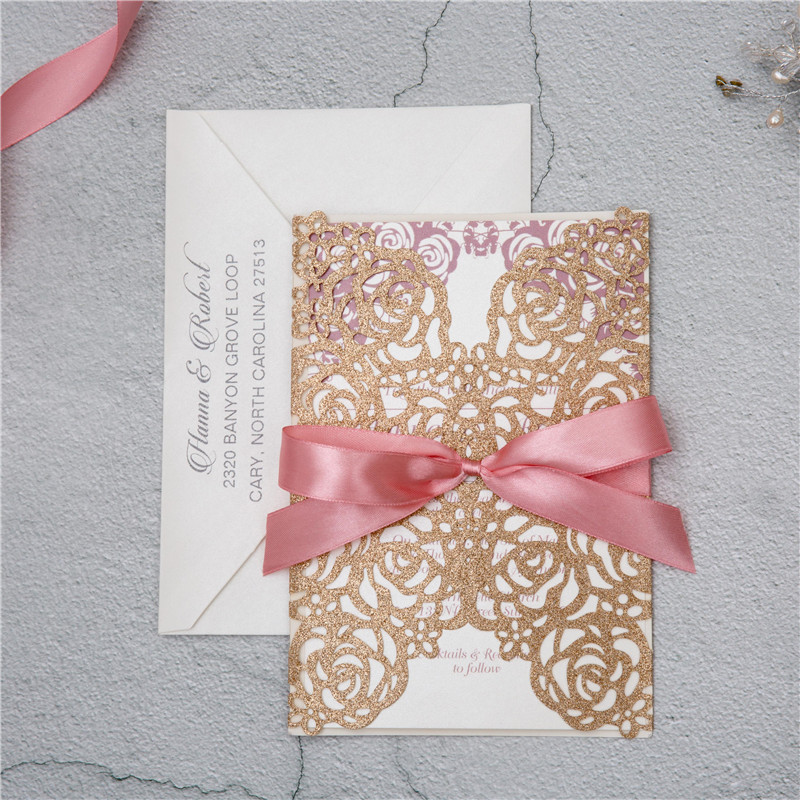 Glitter Papier Lasercut Einladungen Hochzeit Wpl0140g Wpl0140g 0 00 Gunstige Hochwertige Laserschnitt Hochzeitskarten Grosshandel Ukarten Wedding Cards Supplies Online