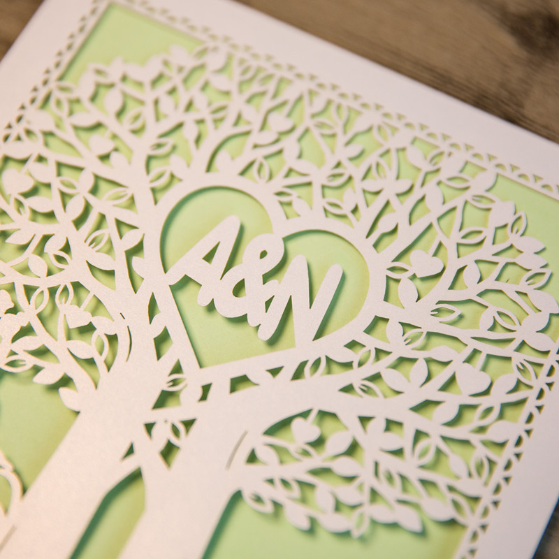 Personalisierte Laserdruck Hochzeitskarte mit Namen WPL0147 - zum Schließen ins Bild klicken