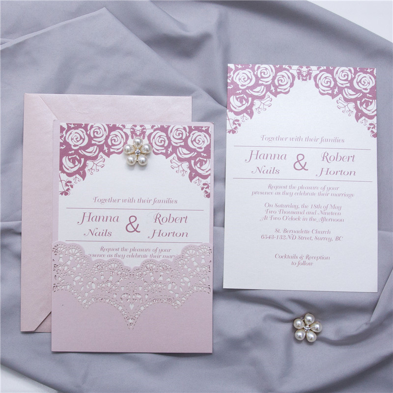 Lasercut Pocket Hochzeit Einladung WPL0155 - zum Schließen ins Bild klicken