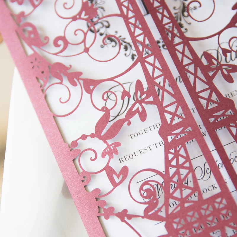 Lasercut Hochzeit Eiffelturm Einladungen WPL0174 - zum Schließen ins Bild klicken