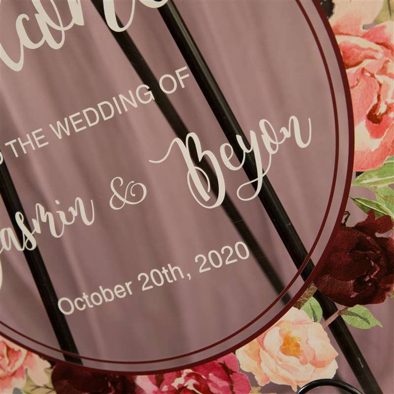 3mm Acryl Willkommensschild zur Hochzeit YK012 - zum Schließen ins Bild klicken