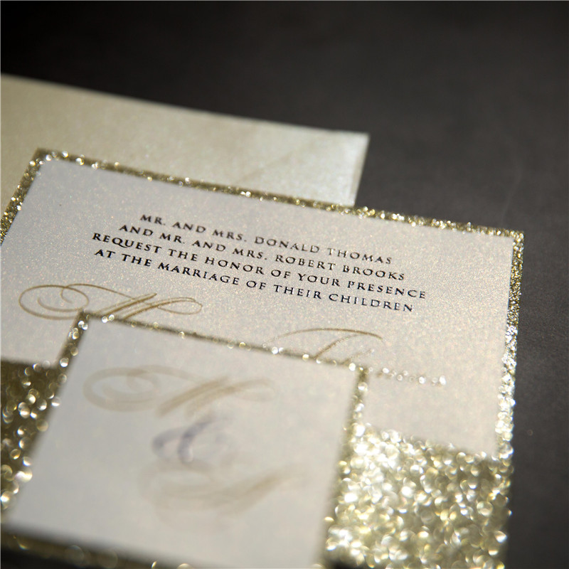 Goldene Thema Hochzeitskarten mit UV Druck CUPT07