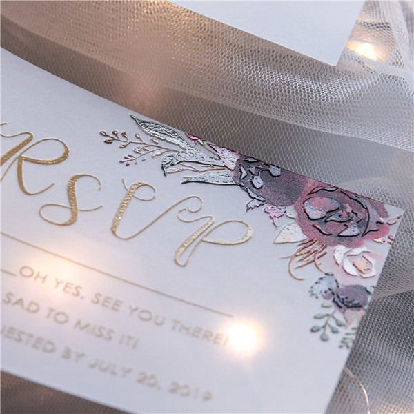 Florale Thema Hochzeitskarten mit UV Druck CUPT19