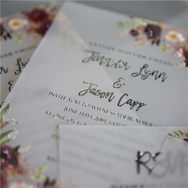 Florale Thema Hochzeitskarten mit UV Druck CUPT21