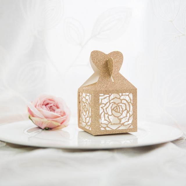 Lasercut Glitter Schachteln Hochzeit WBC0030