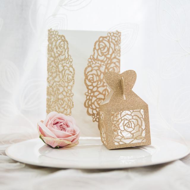 Lasercut Glitter Schachteln Hochzeit WBC0030