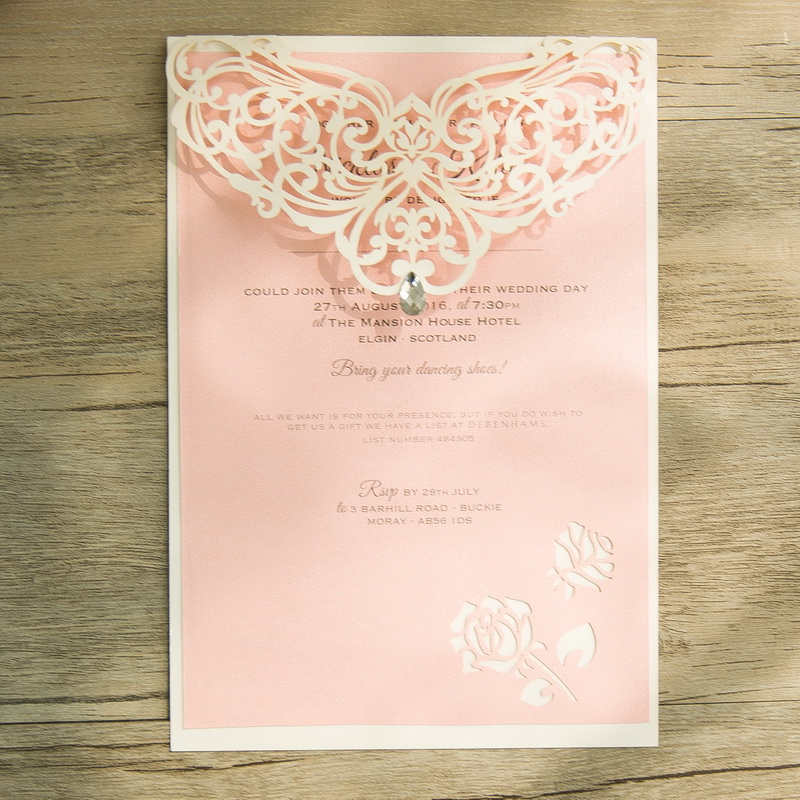 Romantische Rose Lasercut Innenblaetter WCFL0001