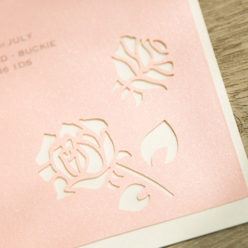 Romantische Rose Lasercut Innenblaetter WCFL0001