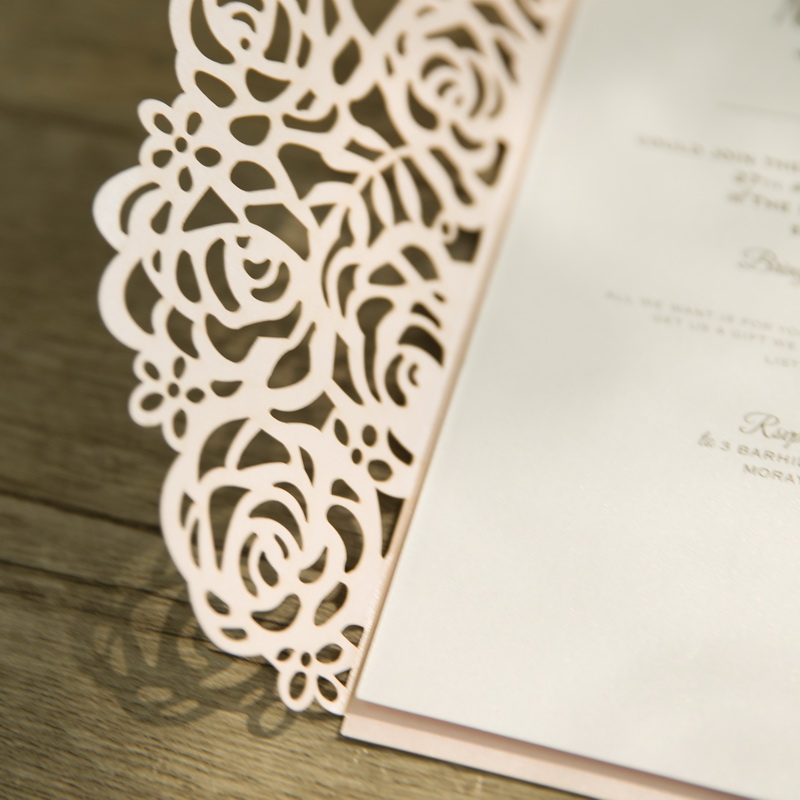 Romantische Rose Lasercut Innenblaetter WCFL0001