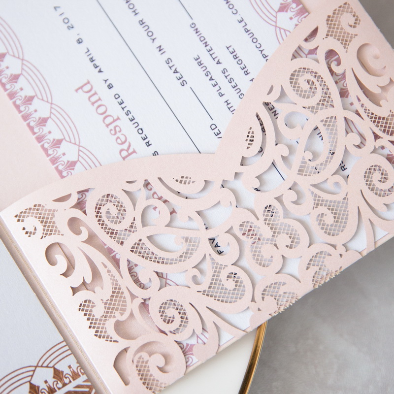 Lasercut Pocket Fold Einladungen zur Hochzeit WPFC2128