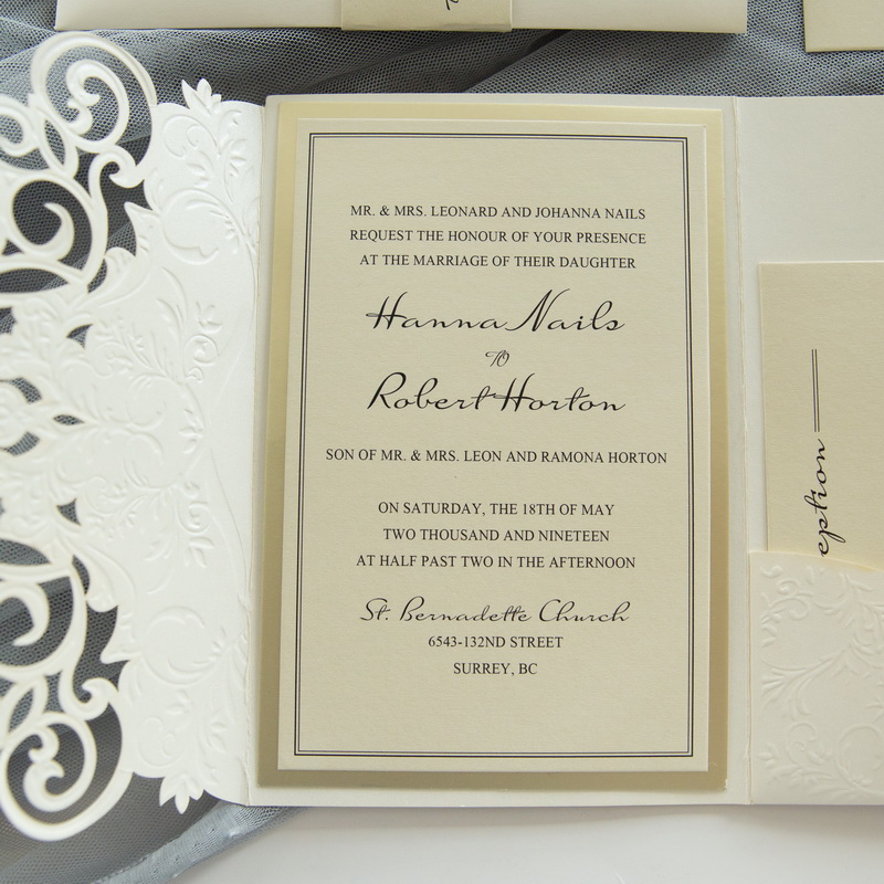 Lasercut Pocket Fold Einladungen zur Hochzeit WPFC2130