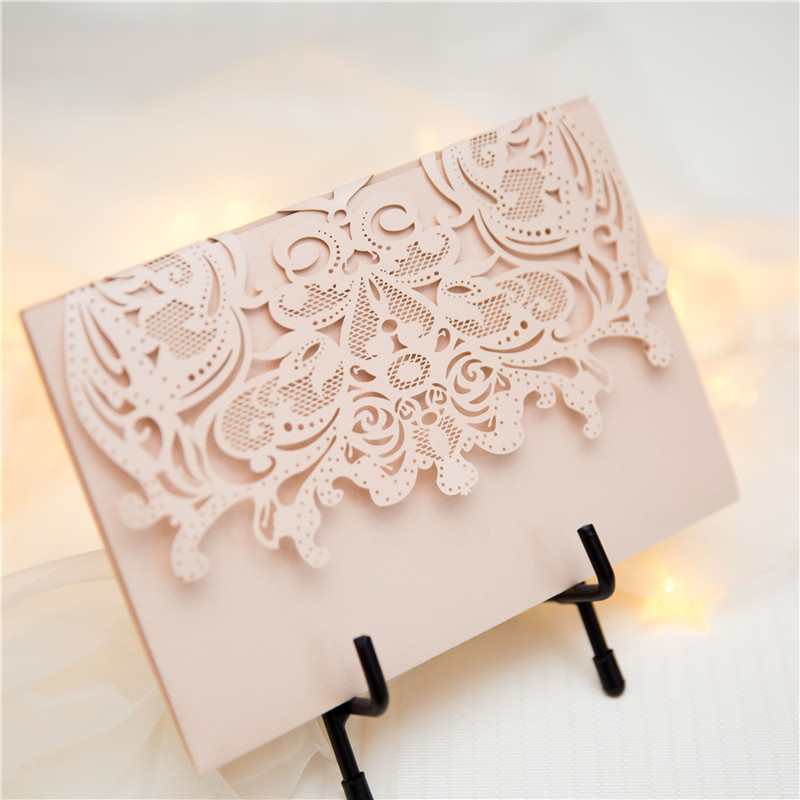 Lasercut Pocket Fold Einladungen zur Hochzeit WPFC2133