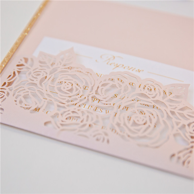 Lasercut Pocket Fold Einladungen zur Hochzeit WPFC2136