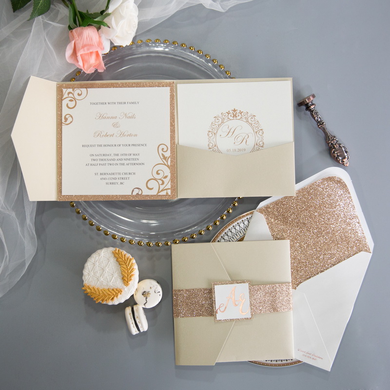 Pocket Fold Einladungen zur Hochzeit WPFD2118