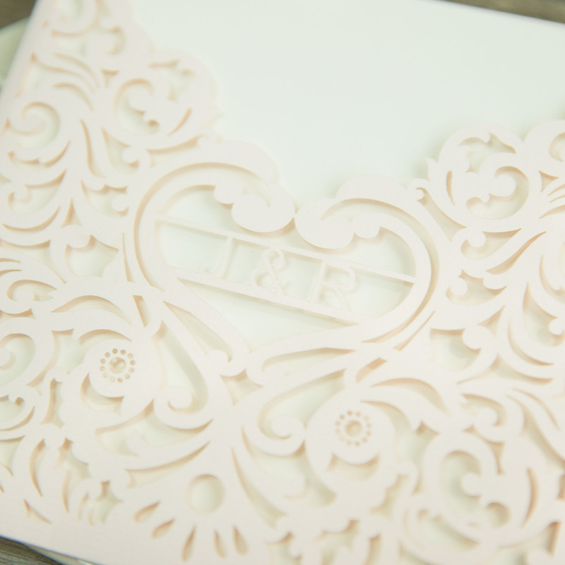 Lasercut Pocket Hochzeitskarte mit Namen WPL0143