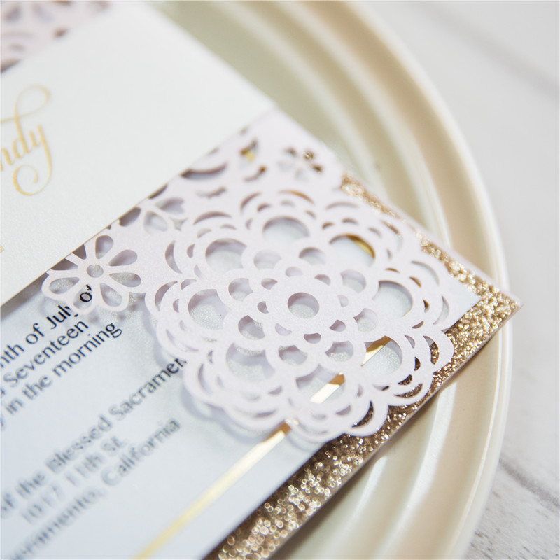 Lasercut Pocket Hochzeit Einladung WPL0157