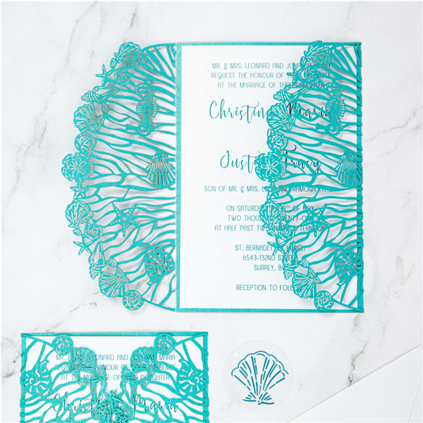 Lasercut Hochzeit Meer Thema Einladungen WPL0176