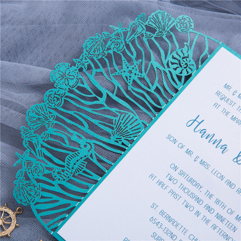 Lasercut Hochzeit Meer Thema Einladungen WPL0176