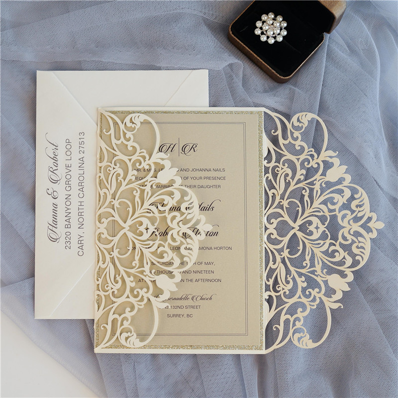 Lasercut Hochzeit Einladungen zur Hochzeit WPL0179