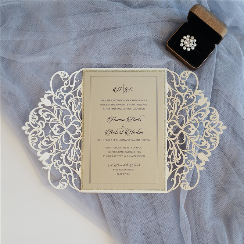 Lasercut Hochzeit Einladungen zur Hochzeit WPL0179