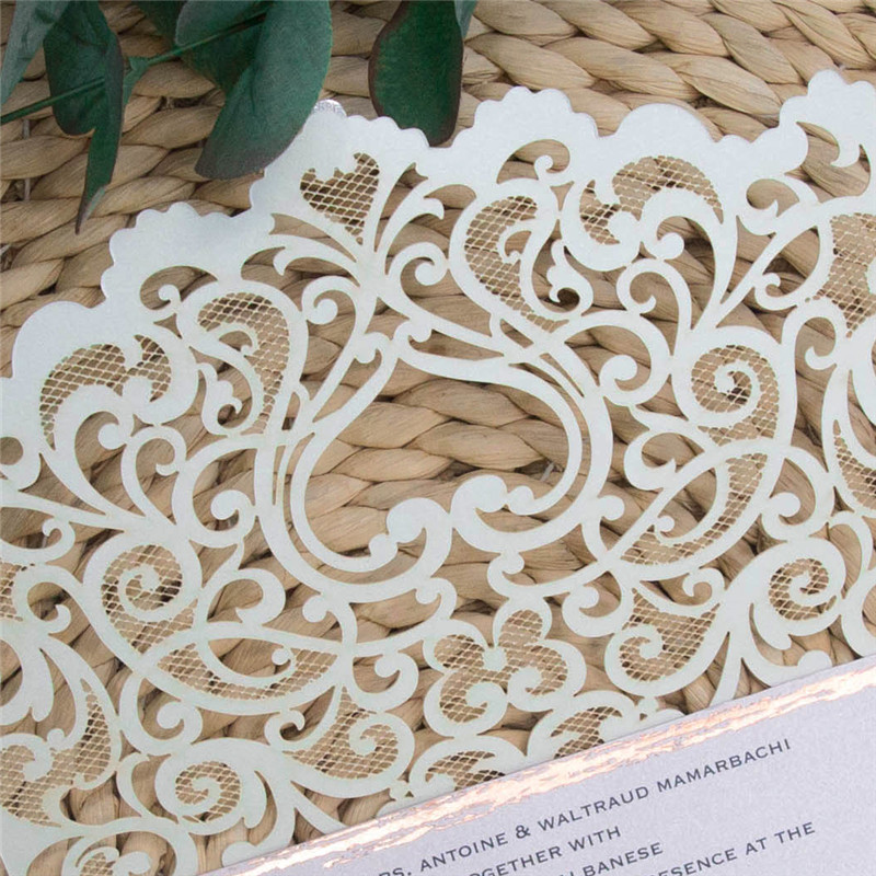 Lasercut Hochzeit Spitze Motiv Einladungen WPL0180