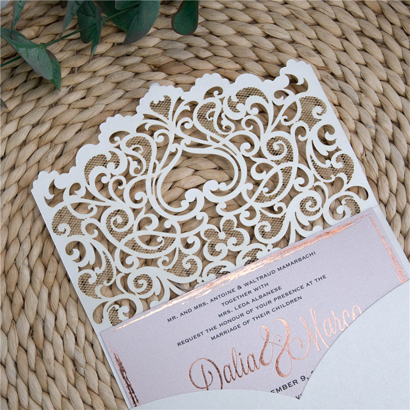 Lasercut Hochzeit Spitze Motiv Einladungen WPL0180