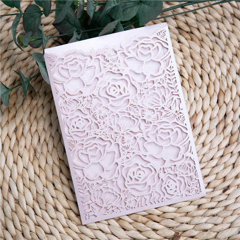 Rose Lasercut Hochzeitseinladungen WPL0184