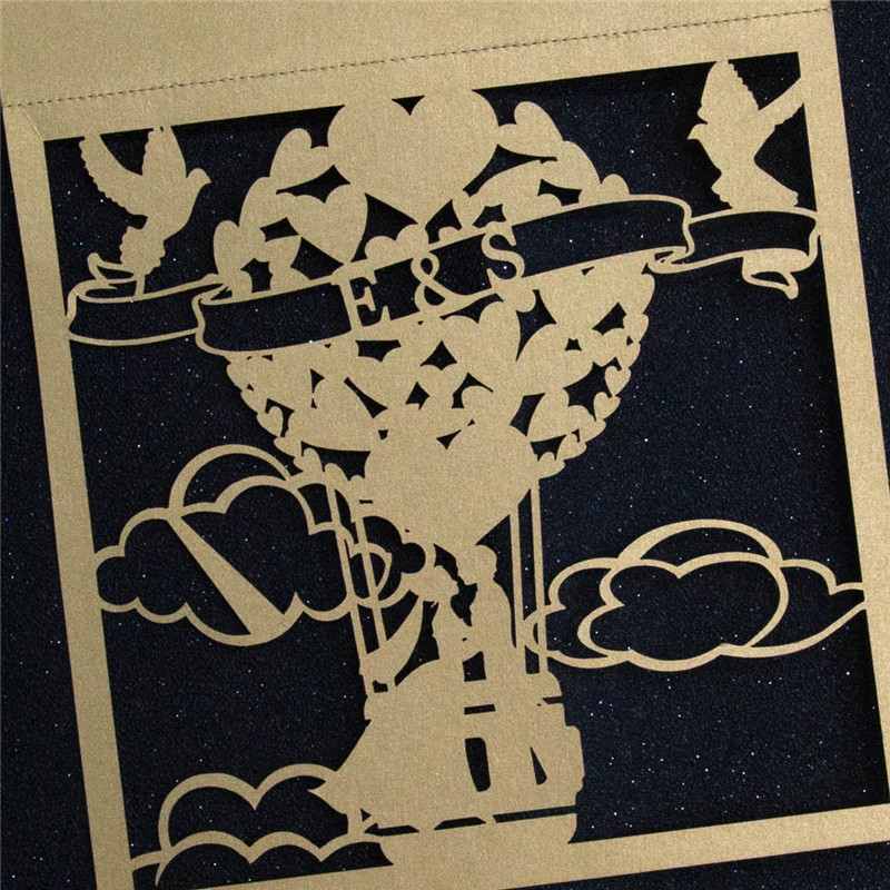 Ballon Liebe Kreative Lasercut Hochzeitseinladungen WPL0186 - zum Schließen ins Bild klicken
