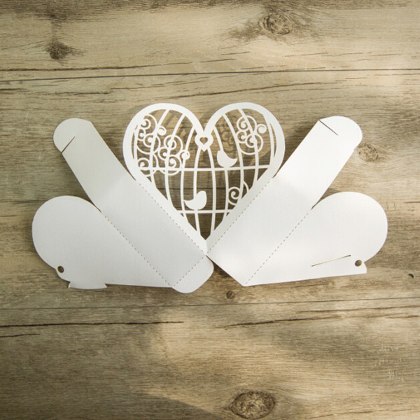 Lasercut Herz & Voegel Schachteln zur Hochzeit WSBC0002