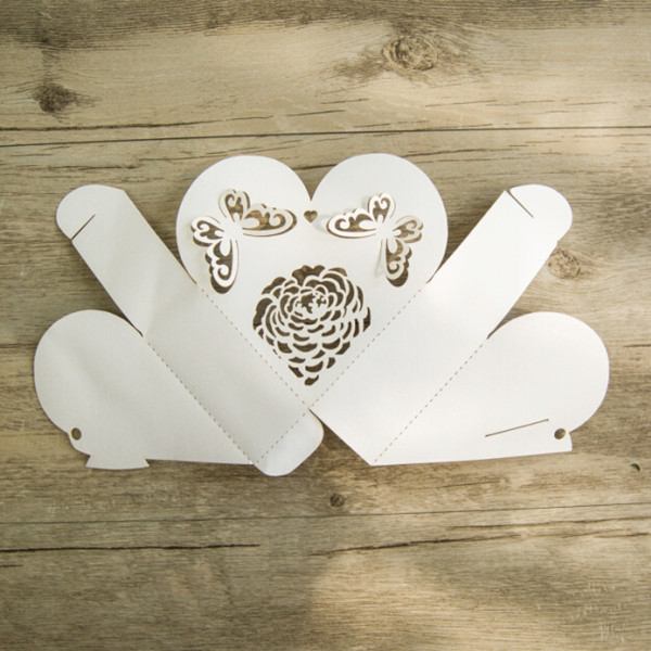 Lasercut Herz & Rose Schachteln zur Hochzeit WSBC0003