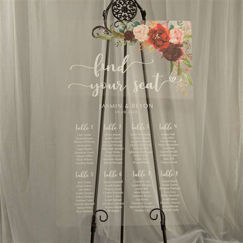 3mm Acryl Willkommensschild zur Hochzeit YK027